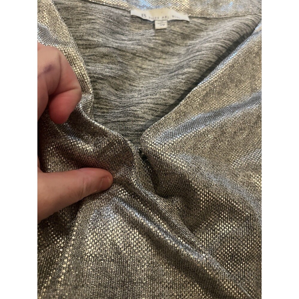 Skies Are Blue Metallic Silver Blouse- 3X - Picture 10 of 16